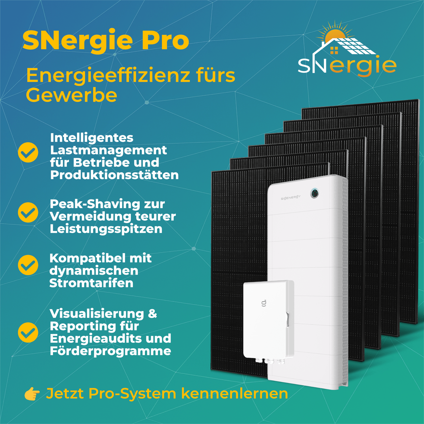 SNergie Pro | Photovoltaikanlage für Gewerbe | inkl. Speicher, Montage und Anmeldung